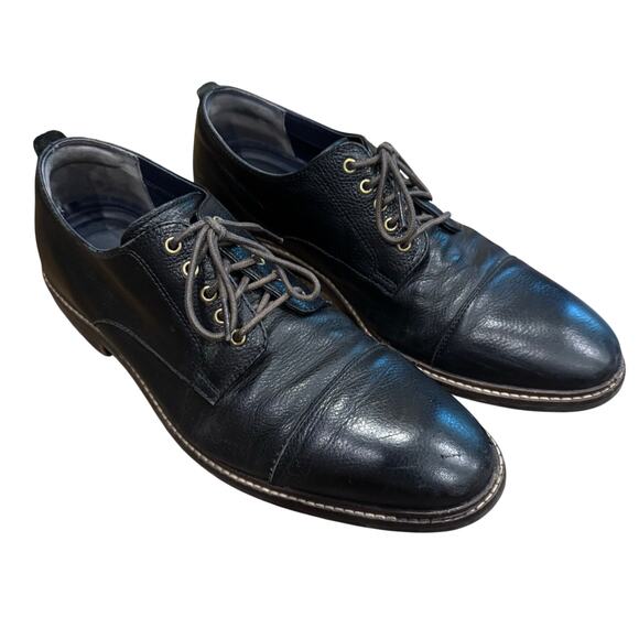 Cole Haan Men\'s 10 M Watson Black Leather Cap Toe Oxfords Derby Dress Shoe main image 4